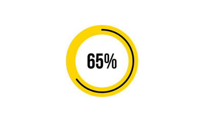 Circle Percentage Diagrams Showing 65% Ready-to-use for web Design, user interface (UI) or Infographic - Indicator with Black