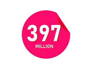 397 million texts on the white background