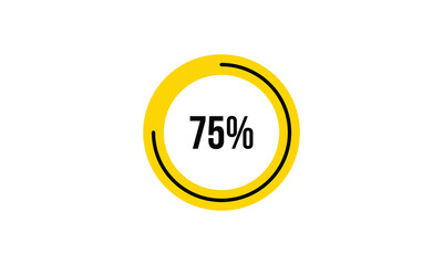 Circle Percentage Diagrams Showing 75% Ready-to-use for web Design, user interface (UI) or Infographic - Indicator with Black