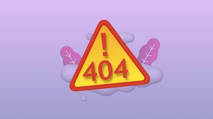 Error 404, trendy 3d illustration, 3d rendering.
