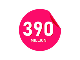 390 million texts on the white background