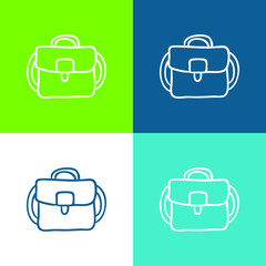 Bag Hand Drawn Outline Flat four color minimal icon set