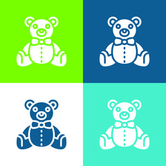 Bear Flat four color minimal icon set