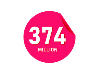 374 million texts on the white background