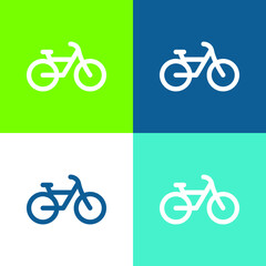 Fototapeta premium Bike Flat four color minimal icon set