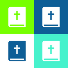 Obraz premium Bible Flat four color minimal icon set