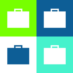 Briefcase Flat four color minimal icon set