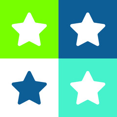 Obraz premium Big Favorite Star Flat four color minimal icon set