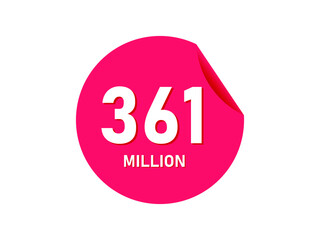 361 million texts on the white background