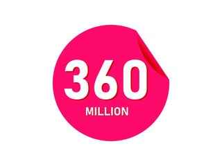 360 million texts on the white background