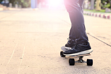 person riding surfskate board.