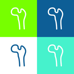 Bone Structure Tip Flat four color minimal icon set
