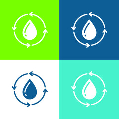 Blood Donation Flat four color minimal icon set