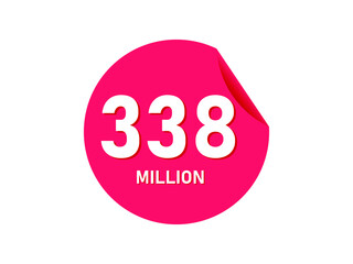 338 million texts on the white background