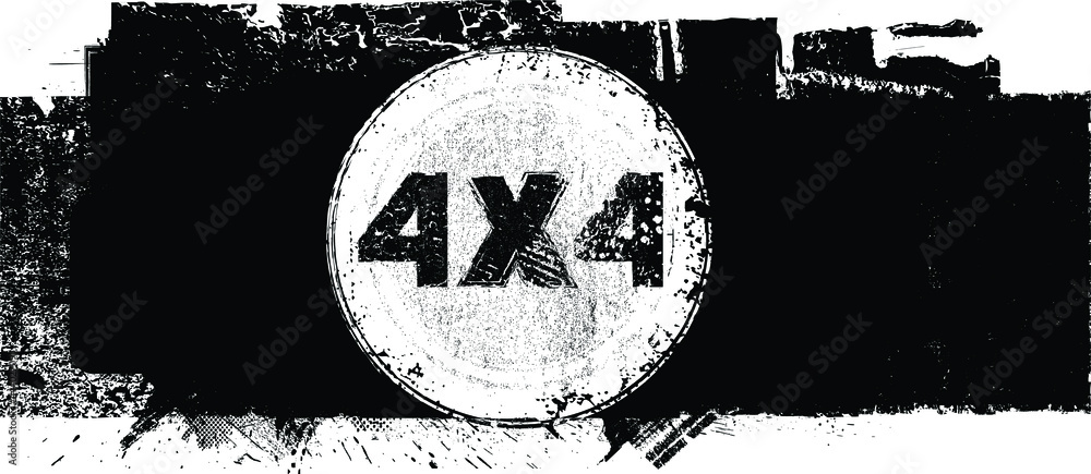 Poster Vector 4x4 stamp . Textured  Design Element .  Mud splash grunge texture. banner 