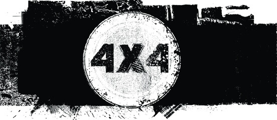 Vector 4x4 stamp . Textured  Design Element .  Mud splash grunge texture. banner  © miloje