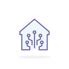 Smart home digital icon in filled outline style.