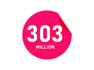 303 million texts on the white background