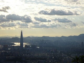 Fototapeta na wymiar Seoul seen from Namhansanseong during daylight