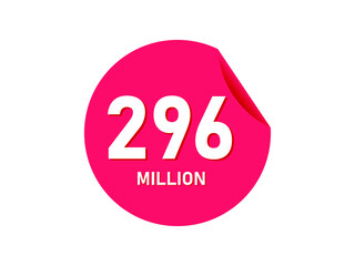 296 million texts on the white background