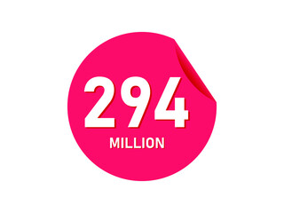 294 million texts on the white background