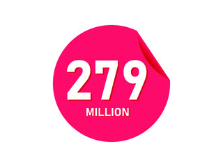 279 million texts on the white background