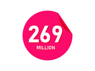 269 million texts on the white background