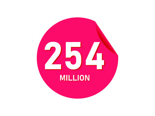 254 million texts on the white background