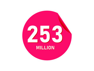 253 million texts on the white background