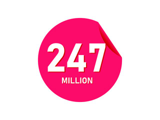 247 million texts on the white background
