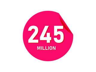 245 million texts on the white background