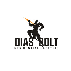 electric logo, human throwing bolt for residential electric services