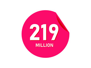 219 million texts on the white background
