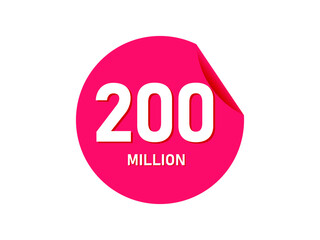 200 million texts on the white background