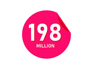 198 million texts on the white background