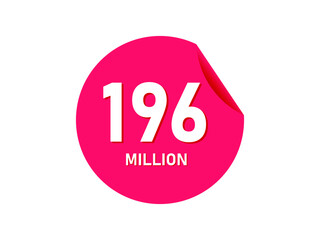 196 million texts on the white background