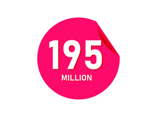 195 million texts on the white background