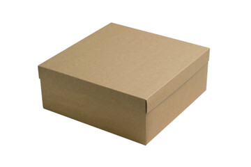 Craft box isolate on a white background. Background with place for text. Delivery and holidays...