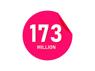 173 million texts on the white background