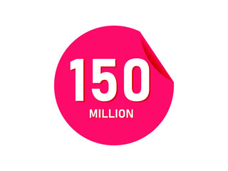 150 million texts on the white background