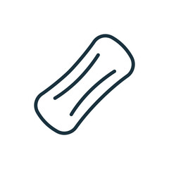 Feminine Hygienic Sanitary Napkin Products for Menstruation. Hygienic Period Pad Linear Icon. Woman Sanitary Napkin. Menstruation Period Pad Line Icon. Editable stroke. Vector illustration