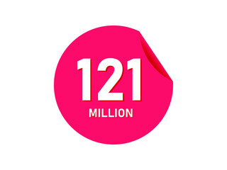 121 million texts on the white background