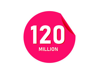 120 million texts on the white background