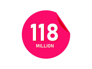 118 million texts on the white background