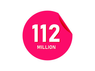 112 million texts on the white background