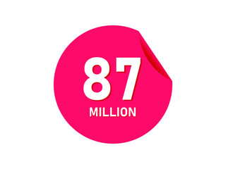 87 million texts on the white background