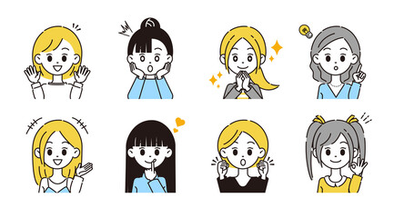 ポジティブな女性のイラスト