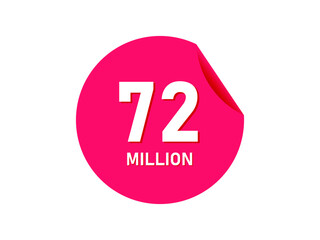 72 million texts on the white background