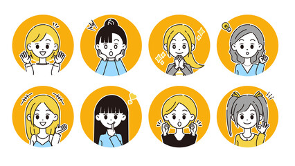 ポジティブな女性のイラスト