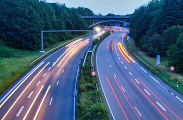 Road traffic, highway in Germany 